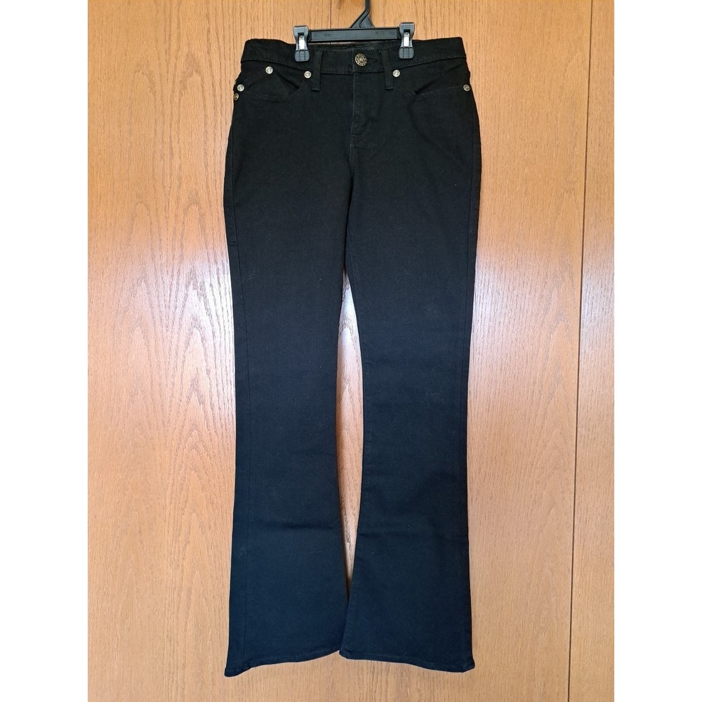 Rock & Republic Women's Black Cotton Kendra Curvy Bootcut Denim Jeans Pants Sz 6